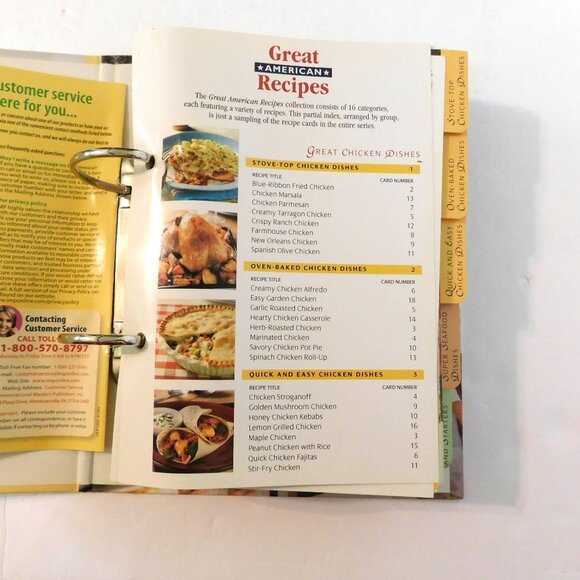 Great American Recipes Easy Everyday Cooking 16 Sections Over 160 Cards Binder - Picture 4 of 14
